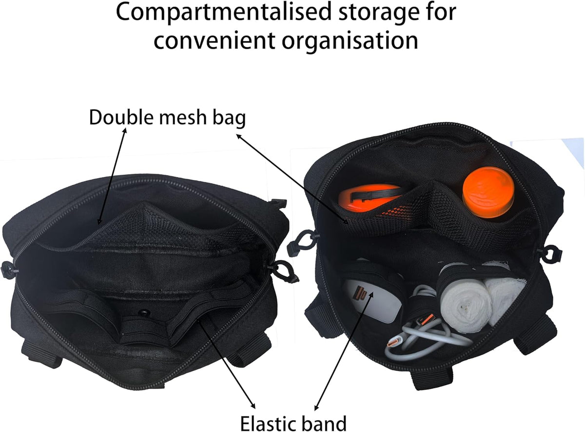 Skiennix Tactical Molle Admin Pouch - Modular EDC Utility Pouch with Map Sleeve | Includes US Flag Patch