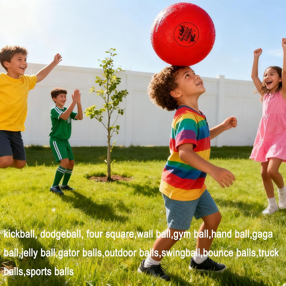 Skiennix 10-Inch Dodgeball Balls - Durable Rubber Kickball for Kids | Indoor & Outdoor Play with Pump