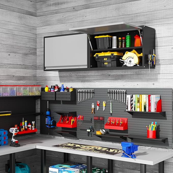 Garage Wall Cabinet, Floating Metal Wall Cabinet