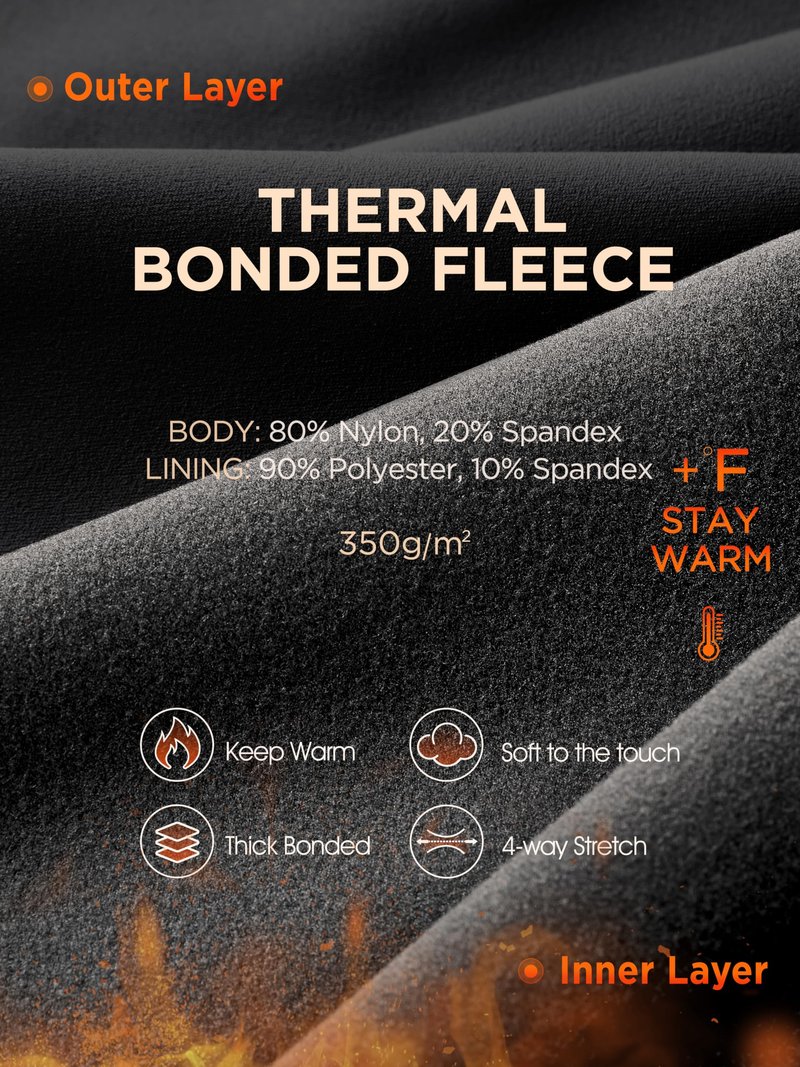 ODODOS Women's Thermal Bonded Fleece Lined 7/8 Leggings - Thick Warm Winter Running Tights 25" High Waisted Yoga Pants with Back Pocket, Black, Small
