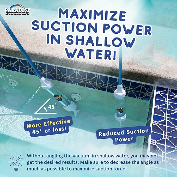 Rola-Chem 6250 Paradise Power Spa Vacuum – Manual Spa Vac for Hot Tub, Pool Stairs & Spas – Cordless Hot Tub Vacuum Cleaner with Telescopic Handle – Powered by Physics