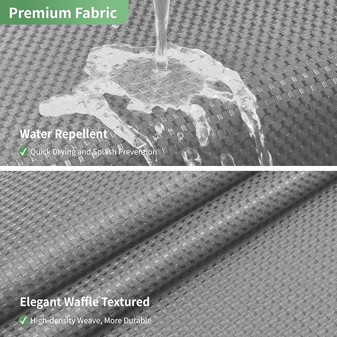 Grey No Hook Shower Curtain with Snap-in Fabric Liner Set,Waffle Weave Shower Curtains for Bathroom,Hotel Luxury Decor Bathroom Curtain Set,Waterproof & Washable,71Wx77H