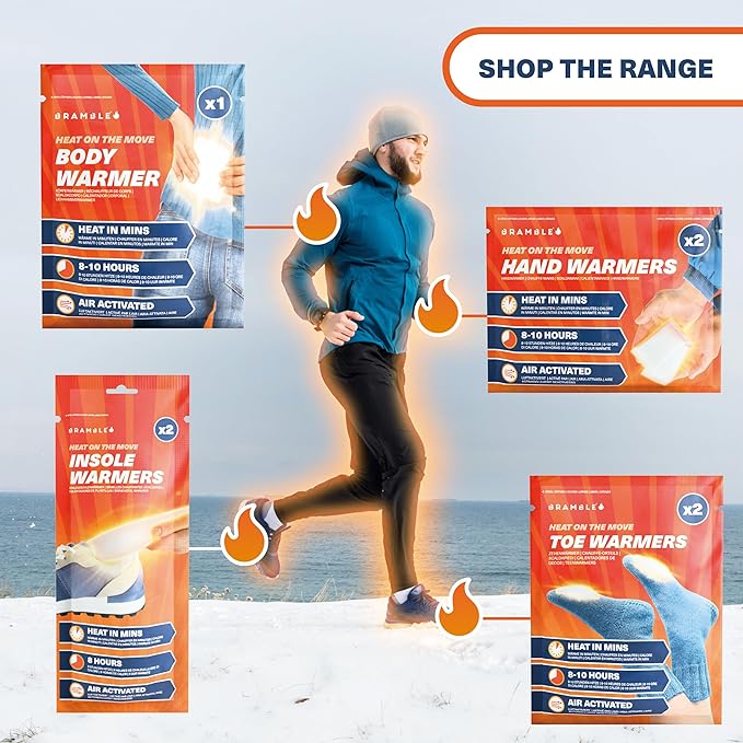 Bramble - Hand Warmers Disposable – Air-Activated Pocket Warmers for Hiking, Skiing, Camping, and Outdoor Activities – Provides Up to 10 Hours of Heat