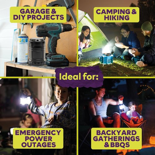 ATack LED Camping Lantern - Portable Battery-Powered Flashlight | 4-Pack for Emergencies & Outdoor Use