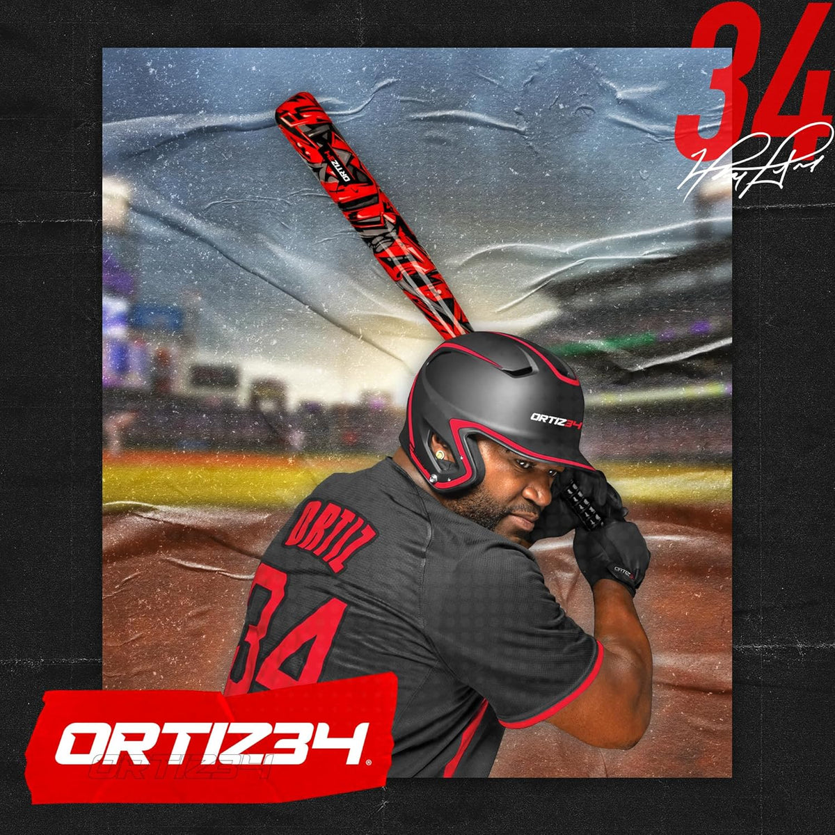 Ortiz34 Baseball Bat & Ball Set - Graffiti Design for Youth & Adults | Perfect for Backyard Fun
