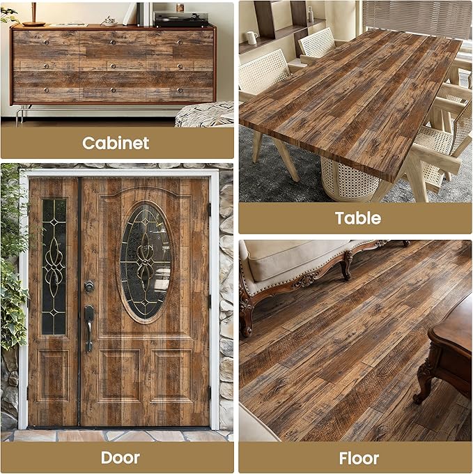 TANONE Wood Contact Paper Kitchen Peel and Stick Wallpaper, Self Adhesive
