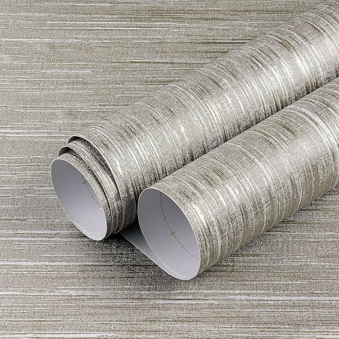 LACHEERY Taupe Grasscloth Wallpaper Textured Peel and Stick Fabric Wallpaper