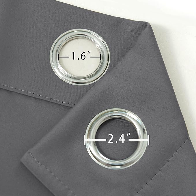 LEMOMO Frost Grey Thermal Blackout Curtains/42 x 95 Inch/Set of 2 Panels Room