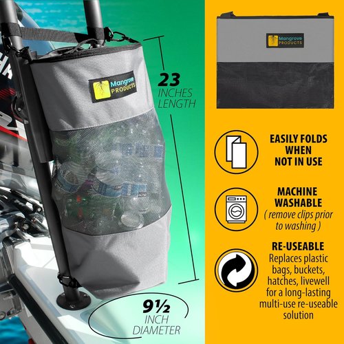 Mangrove Products Portable Boat Trash Can - Reusable Marine Trash Bag for Boating & Camping