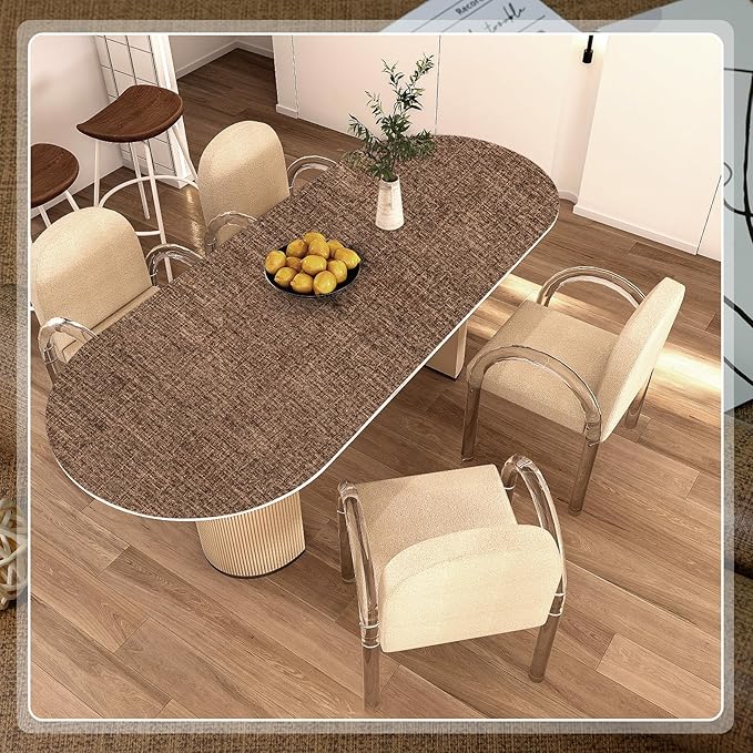 Amiya Grasscloth Brown Wallpaper 17.3"x120" Peel and Stick Faux Fabric Linen