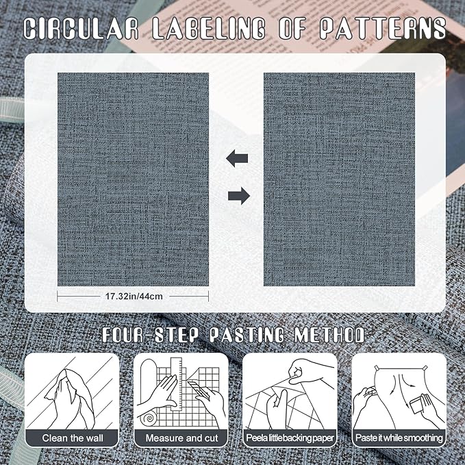 Amiya Grasscloth Wallpaper Blue Peel and Stick Faux Fabric Linen Contact Paper