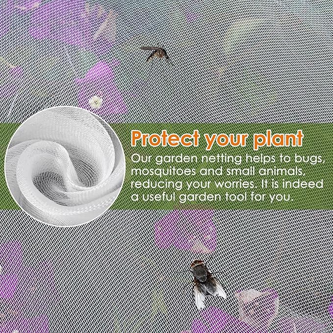 Mesh Plant Cover 3PCS,Garden Netting Mesh Outdoor,Netting for Tomato Plants,Garden Bug Netting Plant Cover,Bird Netting for Garden,Fruit Tree Netting (2.6 x3.2 ft)