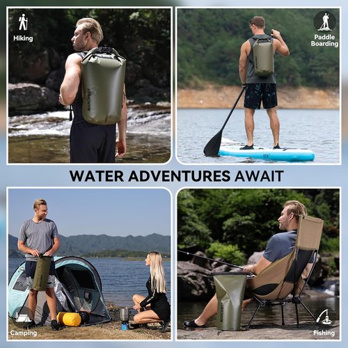 MARCHWAY Waterproof Dry Bag Backpack - Keeps Gear Dry for Kayaking, Camping & Hiking | 5L/10L/20L/30L/40L