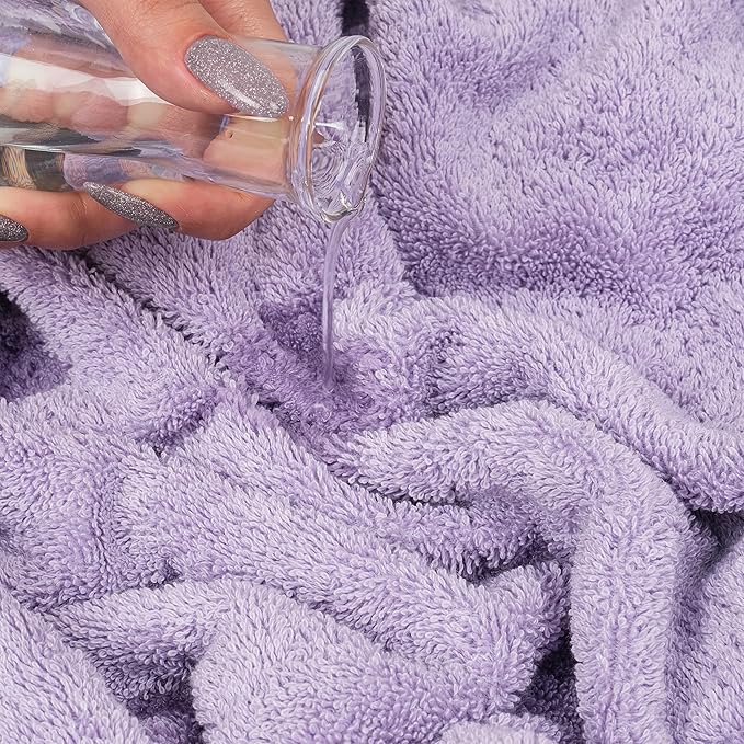 Cotton Paradise 6 Piece Towel Set, 100% Cotton Soft Absorbent Turkish Towels for Bathroom, 2 Bath Towels 2 Hand Towels 2 Washcloths, Lilac Towel Set
