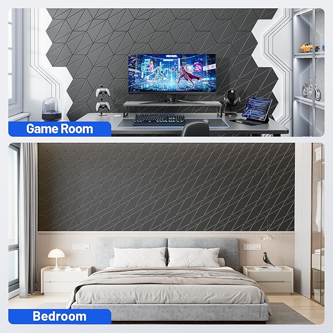 12 Pack Acoustic Panels with Self-Adhesive 12"X10"X0.4" Sound Proof Foam Panels