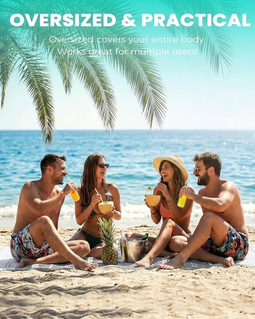 Antfuny Turkish Beach Towel - Quick Dry, Sand-Free Oversized XL for Pool & Travel - Gray