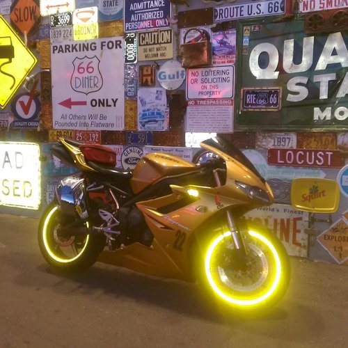 High-Intensity Reflective Safety Rim Tapes for All Vehicles - Customizable Sizes (17” for Sports Bikes)