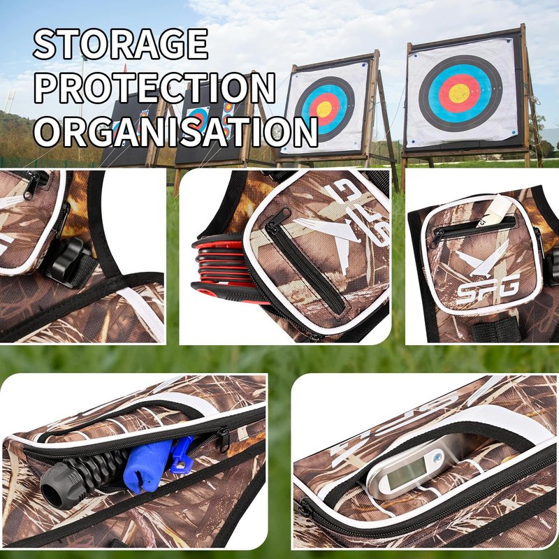 SPG Arrow Quiver Archery Hip Quiver, Durable Adjustable Waist Belt Three Arrows Tube for Arrow Storage Compound Bow Recurve Bow Accessories (Camo)