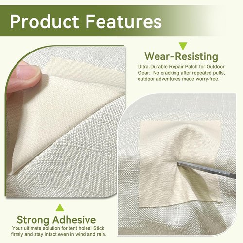 Besezx Canvas Repair Tape - Waterproof Self-Adhesive Fabric Patch for Outdoor Gear | 3x79 Inches (Rice Coffee)