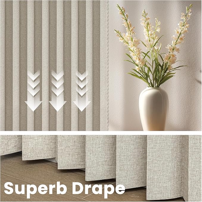 AJAZZ Blackout Accordion Door Curtain 98"x84" Cream White