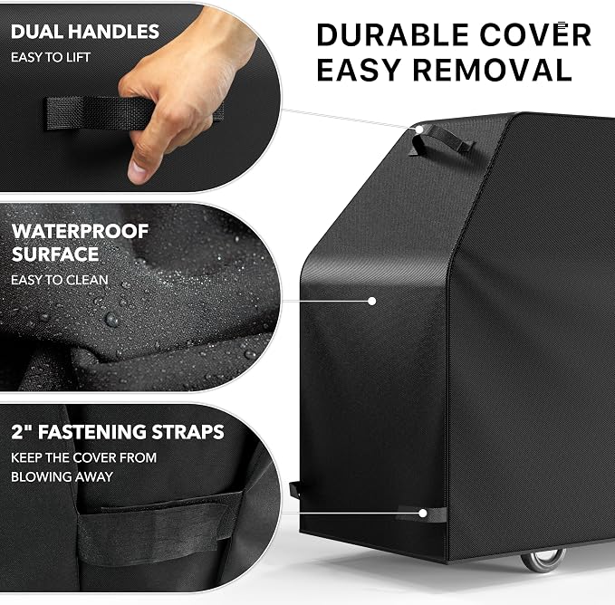 Simple Houseware 60 in. Heavy-Duty BBQ Gas Grill Cover, 600D Polyester Waterproof, Weather-Resistant