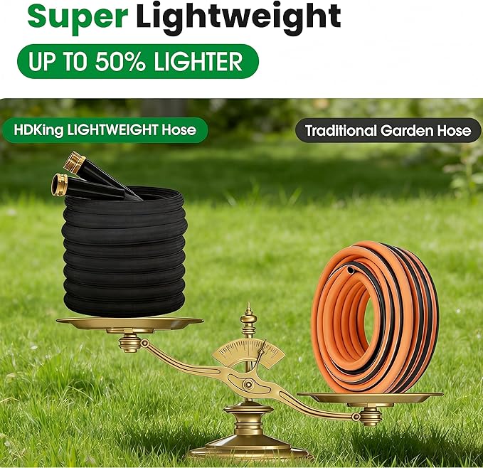 Garden Hose 100FT, Non-Expanding Water Hose Ultra Lightweight, Kink-Free, Burst-Resistant, Lead-Free, Durable & Flexible High-Pressure Hose for Yard, Lawn, Outdoor, Car Washing