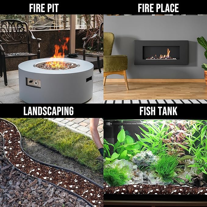 Skyflame High Luster 10-Pound Fire Glass for Fire Pit Fireplace Landscaping, 1/2-Inch Copper Reflective