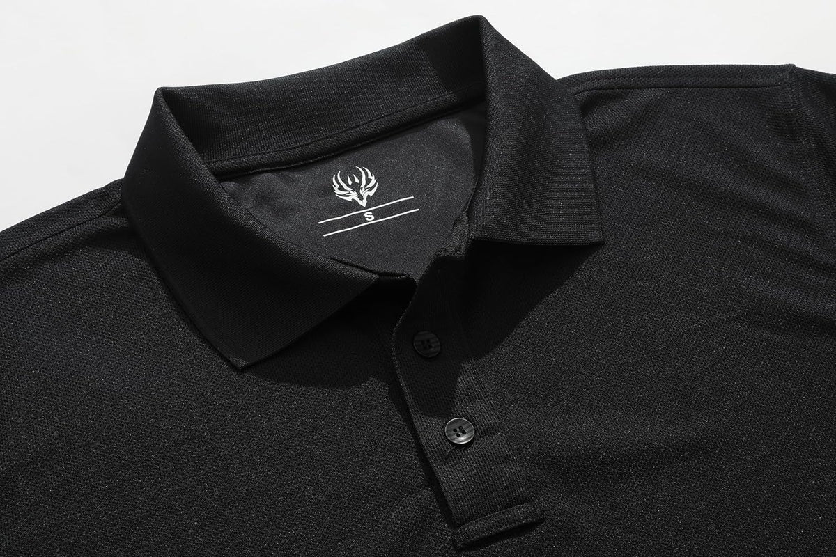 Skiennix Men's Quick-Dry Polo Shirt - Short Sleeve Performance T-Shirt for Golf & Casual Wear