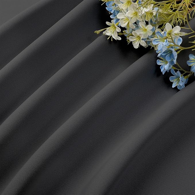 CUCRAF Dark Grey Blackout Curtains 72 inch Length 2 Panels Set, Rod Pocket Room