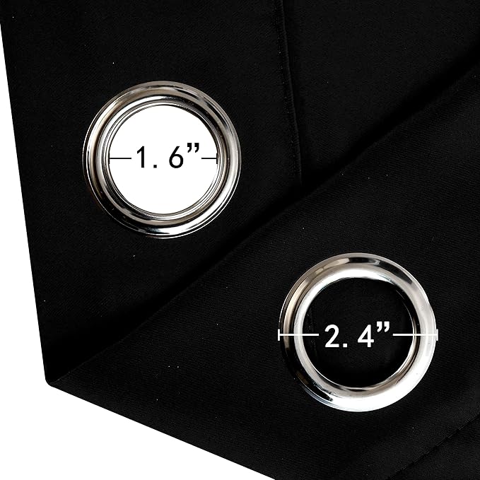 LEMOMO Blackout Curtains 42 x 63 inch/Black Curtains Set of 2 Panels/Thermal