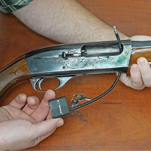BOOMSTICK Heavy Duty Gun Cable Lock – 9” Steel Lock for Handguns, Rifles & Shotguns – Vinyl-Coated Wire for Firearm Safety