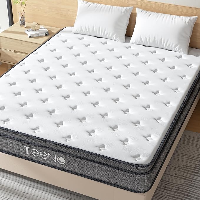 Twin Mattress, 12 Inch Gel Memory Foam Pocket Coils Springs Hybrid Mattresses, Medium Firm Twin Size Mattress in a Box, CertiPUR-US Certified, Cool & Support Comfort