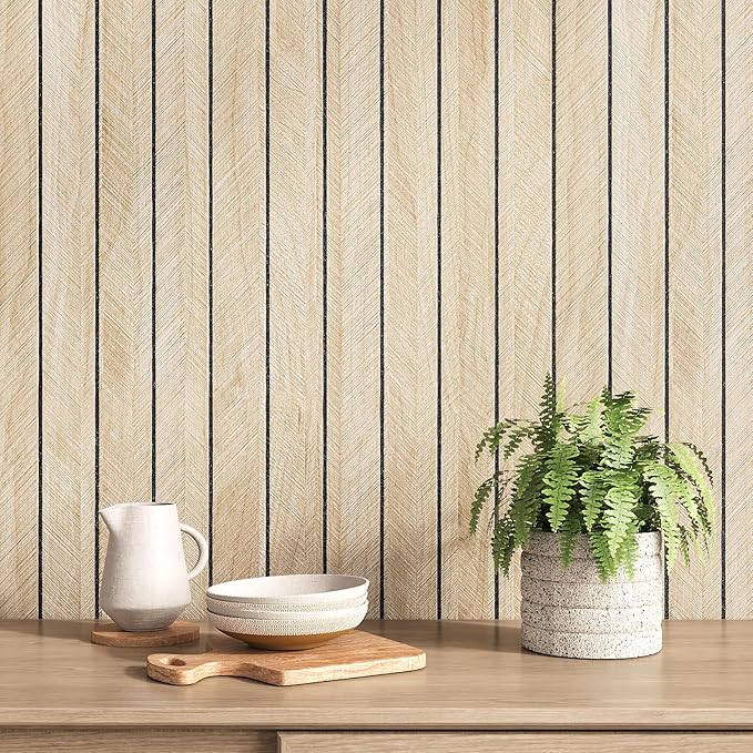 VEELIKE White Oak Wood Wall Panels Peel and Stick Foam Slat Wall Panel
