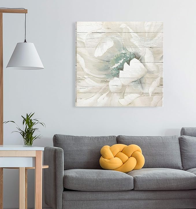 Wexford Home Weathered White II Gallery Wrapped Canvas Wall Art, 32x32,