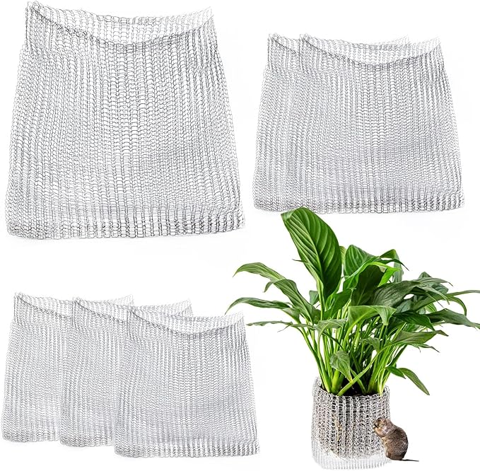 6Pcs Root Guard Gopher Proof Wire Basket Mole and Vole Mesh Wire Baskets Underground Stainless Steel Wire for Plants 1/3/5 Gallon