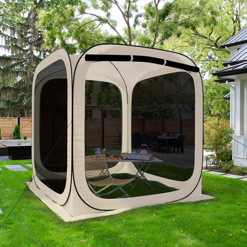 HOOYEAH Pop-up Tent Screenhouse, Portable Screened Tent Camping Canopy Foldable Instant Screen Room Outdoor Gazebo with Mosquito Net for Patio, Backyard, Garden and Outdoor Activities, 6x6