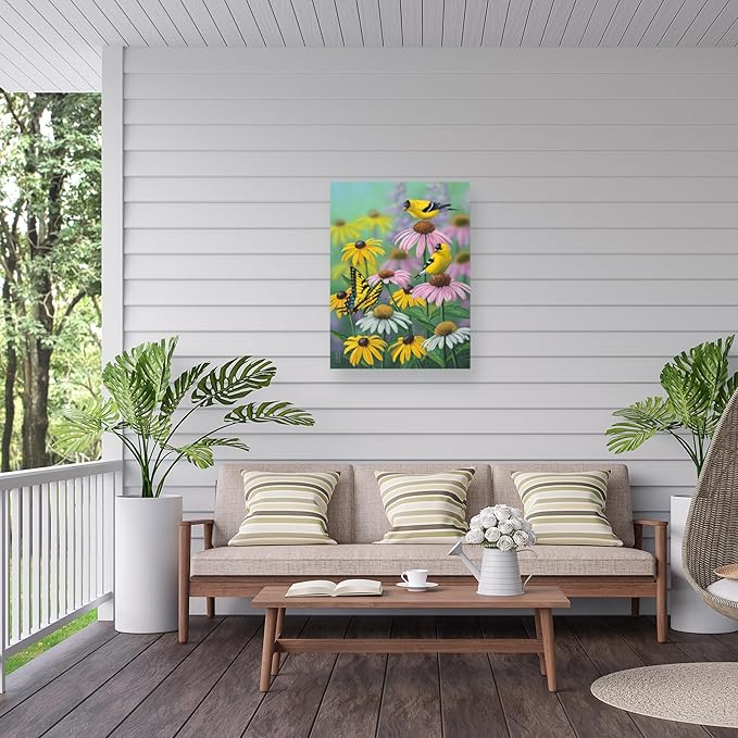 Outdoor Canvas Art - Jeff Hoff 'Curious Visitor' Wall Art for Outdoor Spaces, Patios, or Gardens by Trademark Fine Art