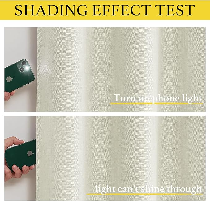 NICETOWN Natural Linen Room Darkening Curtain Valances for, Grommet Faux Linen