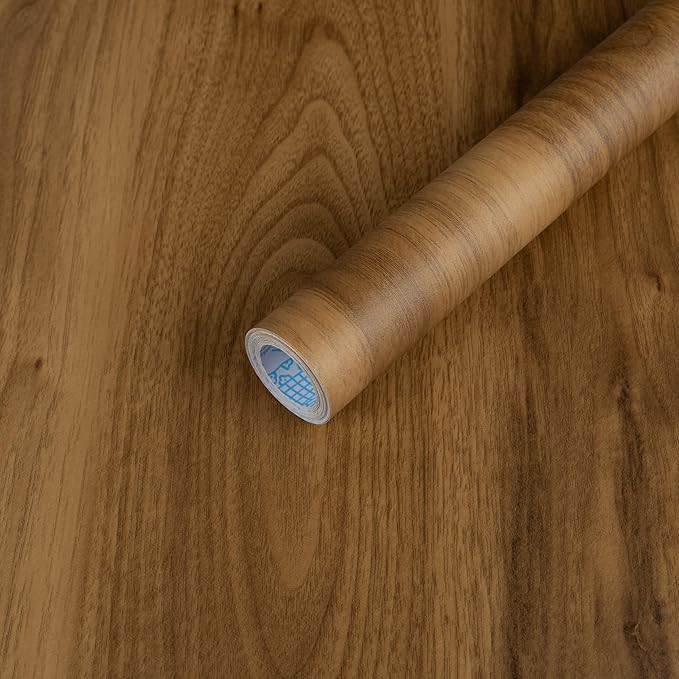 Wood Contact Paper Peel and Stick, Thicken Vintage Brown Wood Grain Wallpaper