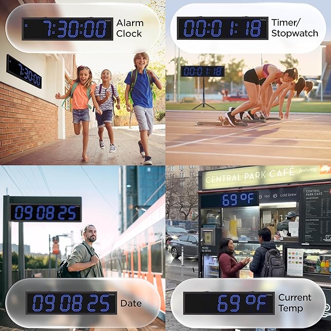 Ivation Oversized 36" Outdoor Waterproof Digital Clock, Auto Time Sync