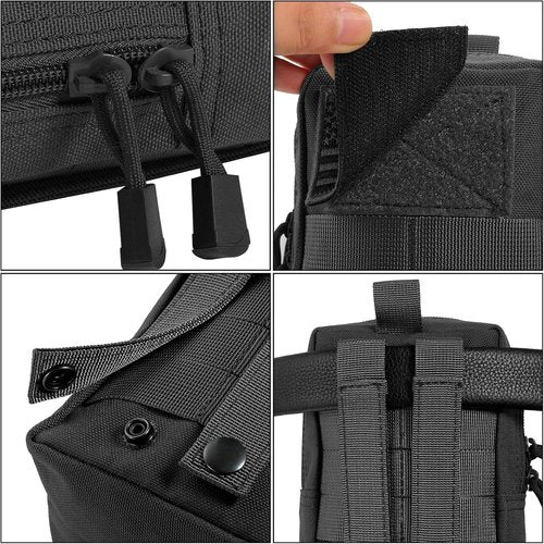 FRTKK Tactical Molle Pouches - Compact Water-Resistant EDC Utility Bags (2 Pack)