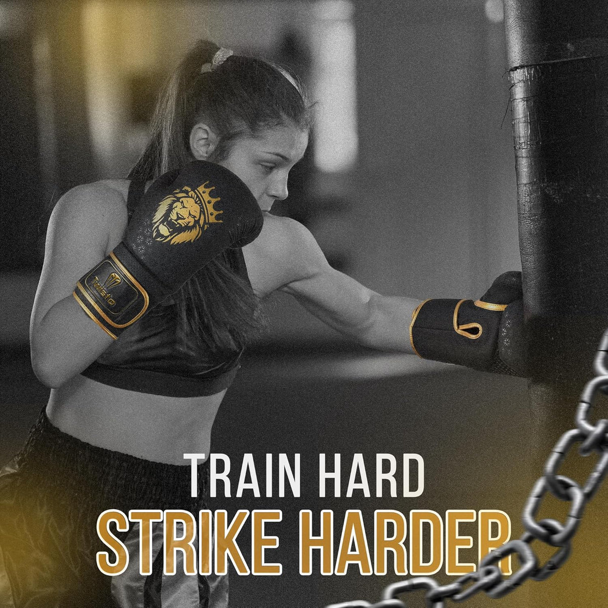 Twisto Boxing Gloves - Pro Training & Sparring | Maya Hide Leather, Black, 10oz-16oz for Men & Women