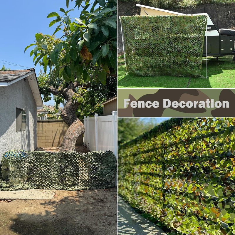 Yeacool Camo Netting Camouflage Netting Bulk Roll Burlap Camo Tarp Sunshade Net for Hunting Blind Military Dinosaur Birthday Theme Party Decoration (Woodland Camo, 4.9ftx26.2ft, 1.5m*8m)