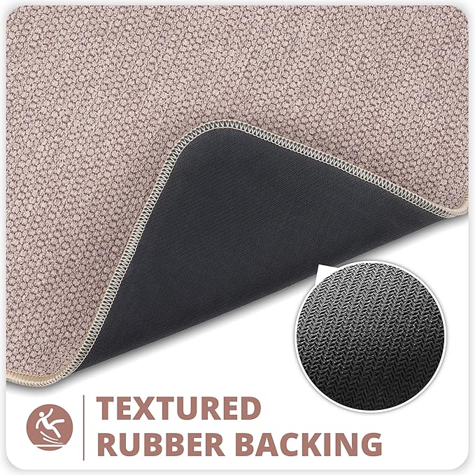 Bath Mat,Ultra Thin Bathroom Runner Rugs,Large Bath Mats for Bathroom,Quick Dry,Non-Slip,Machine Washable,Low Pile,Bath Rug,Shower Outside,Sink,Home Decor Accessories.Beige,3'x4'(36x48inch)