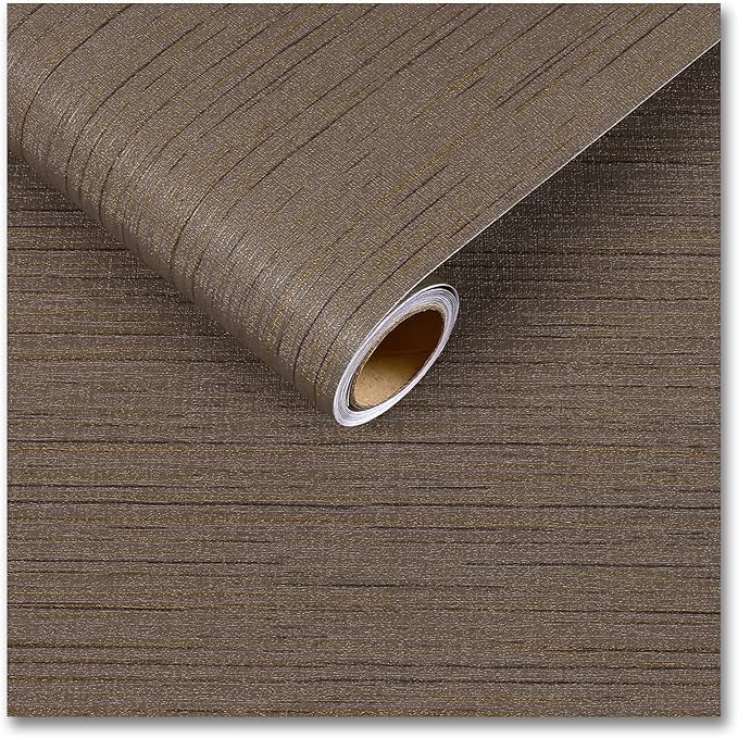 CRE8TIVE Dark Brown Grasscloth Peel and Stick Wallpaper Textured Grass Cloth