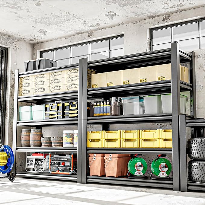 Garage Shelving,Storage Shelves,Adjustable 5 Tier Metal Heavy Duty Racks,Tool Utility Shelf Industrial for Garage Warehouse Basement,18" D x48 Wx78 H