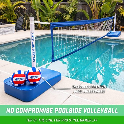 GoSports Splash Net Elite Pool Volleyball Game - Adjustable Water-Weighted Bases for Inground Pools