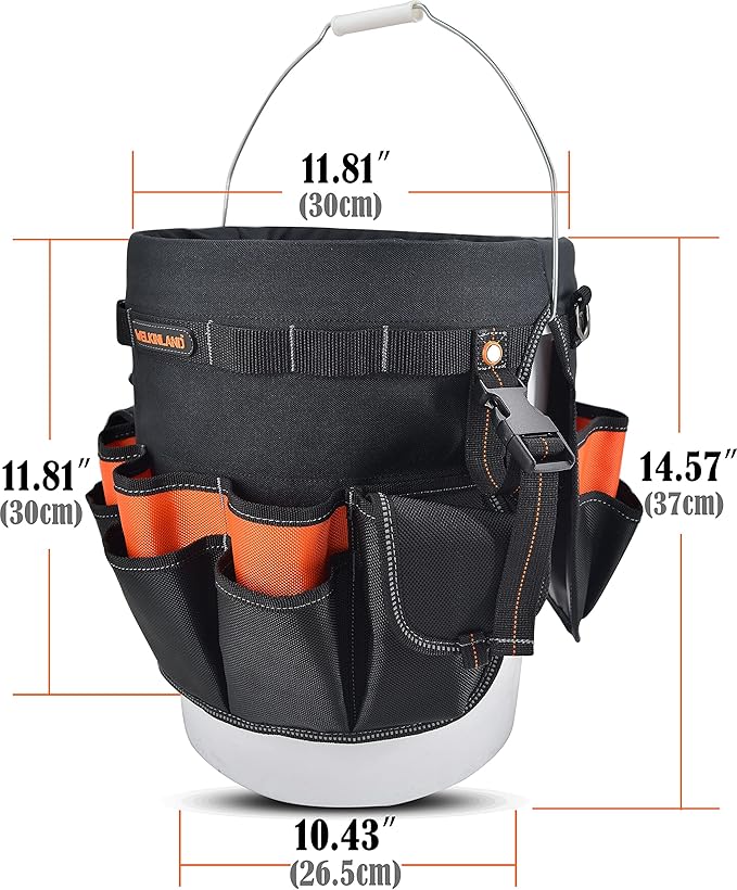 WELKINLAND 5 gallon bucket tool organizer, 5 gallon bucket holder, bucket liner, Bucket tool organizer, Tool bucket, Bucket tool bag, Bucket organizer, Bucket bag organizer, Bucket organizer