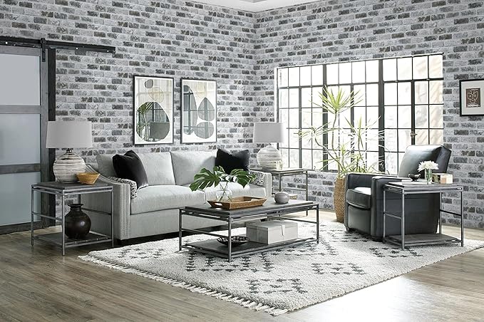 Guvana 17.3"×394" Brick Wallpaper Grey Self Adhesive Wallpaper 3D Brick Peel