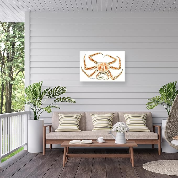Outdoor Canvas Art - Dave Bartholet 'King Crab' Wall Art for Outdoor Spaces, Patios, or Gardens by Trademark Fine Art
